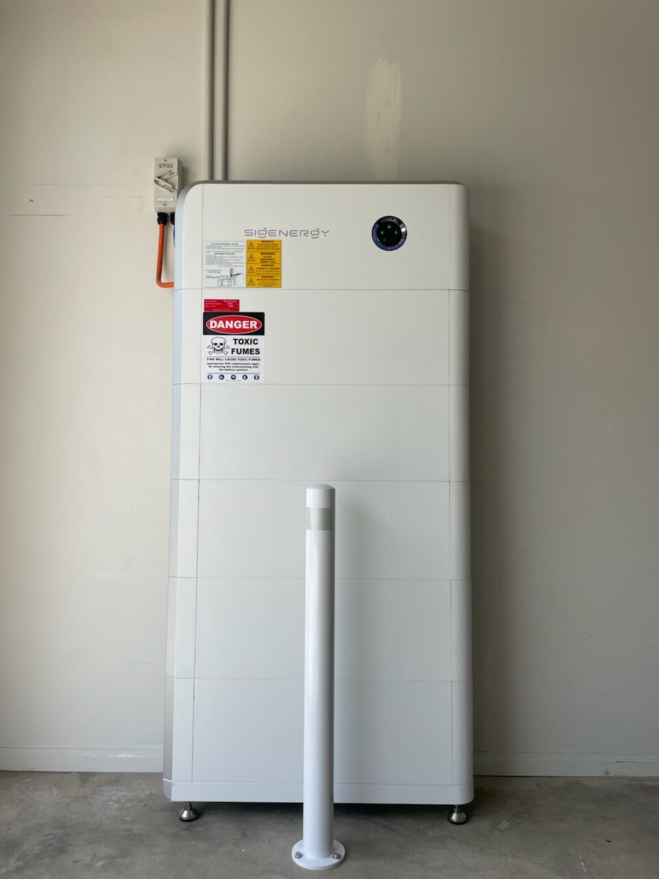 Sigenergy all-in-one battery and inverter stack in a garage, battery installation by Sunshine Coast Solar and Electrical, Sunshine Coast QLD
